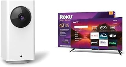 Roku 1080p HD Wired Outdoor Camera & 43-Inch Select Series 4K HDR Smart RokuTV Bundle