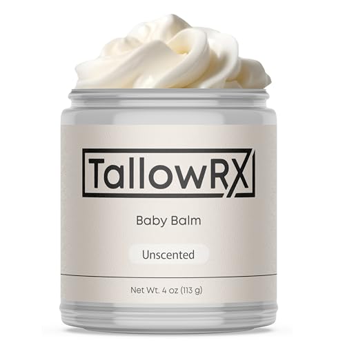 Tallow Baby Balm for Delicate Skin – All-Natural Moisturizing & Soothing Cream – Grass Fed Beef Tallow, Organic Jojoba & Vitamin E