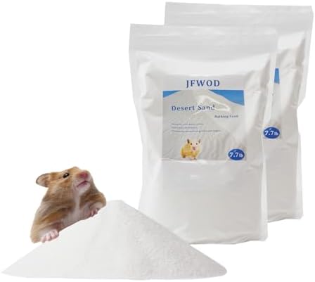 Hamster Bath Sand, 15.4lb Dust Free Desert Sand or Potty Litter Sand for Hamster Chinchillas Gerbil Syrian Mice Small Animals(White)