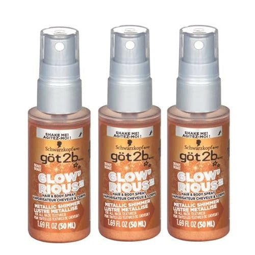 GOT2B Schwarzkopf Glow'rious Hair & Body Spray, 1.69oz (3 Packs)