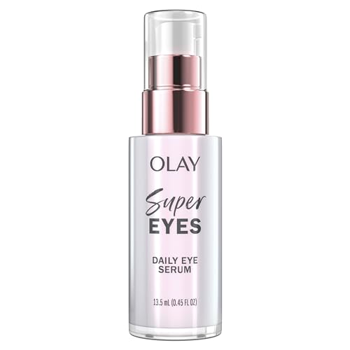 Olay Super Eye Daily Serum, 0.45 fl oz, 5-in-1 Eye Serum with Vitamin C and Niacinamide to Brighten, Depuff, and Smooth