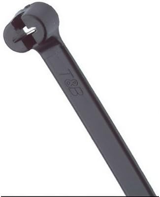 Thomas & Betts TY25MX Ty-Rap UV Cable Tie With SS Lock, 7" Lg. 50 lb Nylon Black 100/Pack