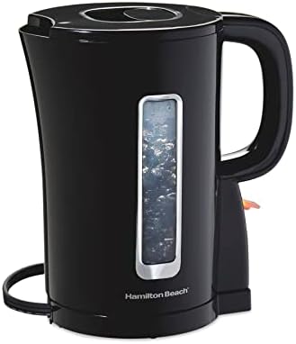 Hamilton Beach 41038 Electric Tea Kettle, Water Boiler & Heater, Cordless Serving, Auto-Shutoff Dry Protection, 1500 Watts for Fast Boiling, 1.7 Liter, Black