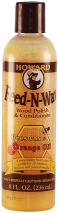 Howard Products Feed-N-Wax Wood Polish & Conditioner, 8 oz, Orange