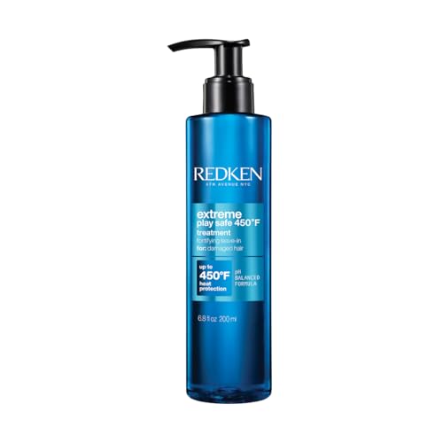 Redken Extreme Play Safe Heat Protectant Spray & Leave In Conditioner| For All Hair Types | Helps Reduce The Appearance of Split Ends | With Tourmaline