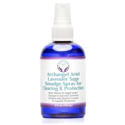 Heal The Masses Lavender Sage Smudge Spray: Archangel Ariel Lavender and Sage Smudge Spray for Healing, Protection, and Purpose - Smokeless Smudging Mist with Essential Oil for Aromatherapy - 4oz