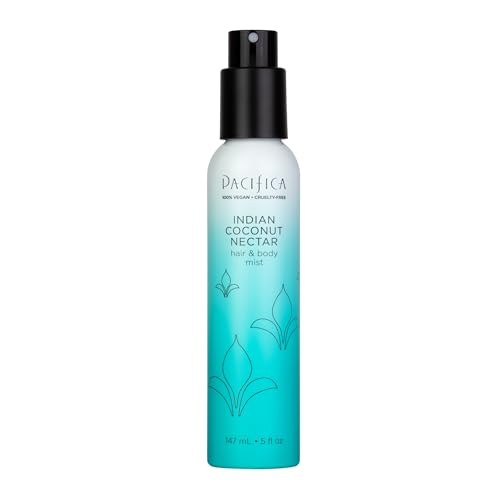 Pacifica Hair Perfume & Body Fragrance Spray Mist - Indian Coconut Nectar with Tiare, Sugar, Vanilla, Almond & Amber – Alcohol-Free, Vegan & Cruelty-Free, 5 oz (1 Count)