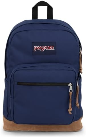 JanSport Right Pack Backpack - Durable Daypack with Padded 15" Laptop Sleeve, Spacious Main Compartment & Integrated Water Bottle Pocket - Navy