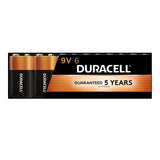 Duracell Coppertop 9V Battery, 6 Count Pack, 9 Volt Battery with Long-lasting Power, All-Purpose Alkaline 9V Battery for Household and Office Devices