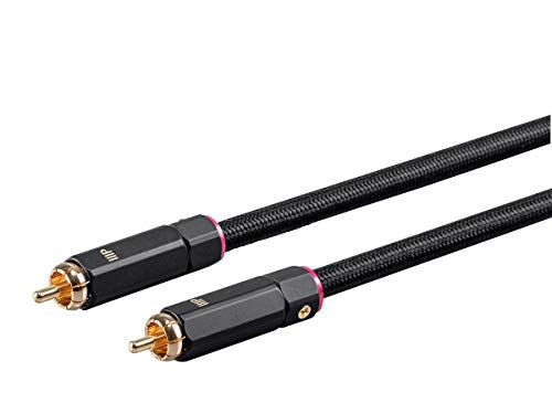 Monoprice Digital Coaxial Audio/Video RCA Subwoofer Cable - CL2 Rated, RG-6/U, 75-ohm, 6 Feet, Black - Onix Series