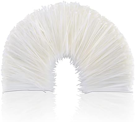 8 Inch Zip Cable Ties (1000 Pieces), Self-Locking Premium Nylon Cable Wire Ties,Heavy Duty White, for Indoor and Outdoor by Boacua
