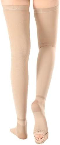 T.E.D.Anti Embolism Compression Stockings for Women & Men,15-20 mmHg Thigh High Ted Hose Medical Support Socks with Inspect Toe Hole for Relieve Post Surgery Swelling,Varicose Veins,Edema,DVT