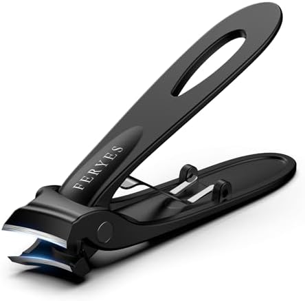 FERYES Heavy Duty Wide Jaw Opening Slant Curved Blade Nail Clippers for Men Thick Toenails, Ultra Sharp Professional Grade Toenail Clippers for Ingrown Tough Nails,Seniors
