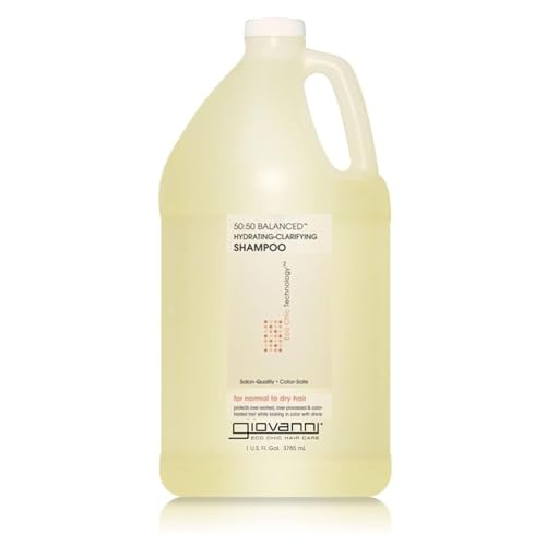 GIOVANNI ECO CHIC 50:50 Balanced Hydrating Clarifying Shampoo - Leaves Hair pH Balanced for Over-Processed Hair, Provides Moisture & Protection, Salon Quality, No Parabens, Color Safe - 128 oz