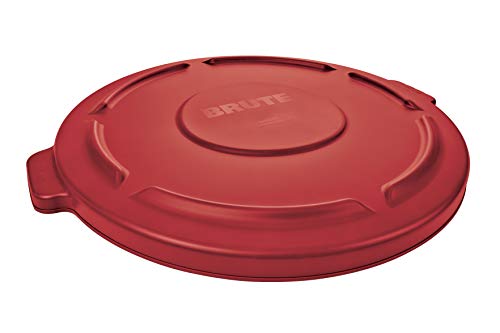 Rubbermaid Commercial Products BRUTE Heavy-Duty Round Trash/Garbage Lid, 44-Gallon, Red, Compatible with the Rubbermaid Heavy Duty 44-Gallon Garbage Bins
