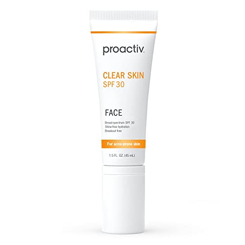 Proactiv Clear Skin Face Sunscreen Moisturizer With SPF 30 - Hydrating SPF Lotion And Sensitive Skin Sunscreen For Oily Skin And Acne-Prone Skin, Oil Free Matte Skincare Sunscreen, 1.5oz