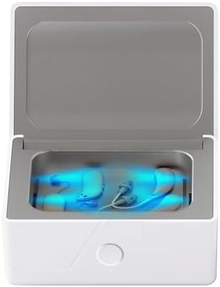 Hearing Aid Dryer, World's Fastest Dehumidifier for Hearing Aids Amplifier, UV-C Ultraviolet Light Cleaner Box, 30-min Quick Dry Ultra-Silent Portable for Seniors Adults
