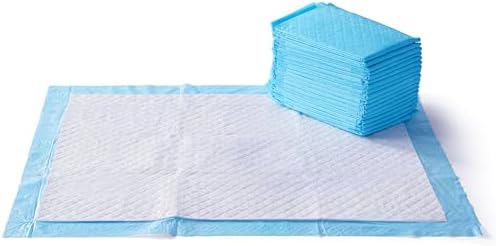 Amazon Basics Dog and Puppy Pee Pads with 5-Layer Leak-Proof Design and Quick-Dry Surface for Potty Training, Heavy Duty Absorbency, X-Large, 28 x 34 Inch - Pack of 25, Blue & White