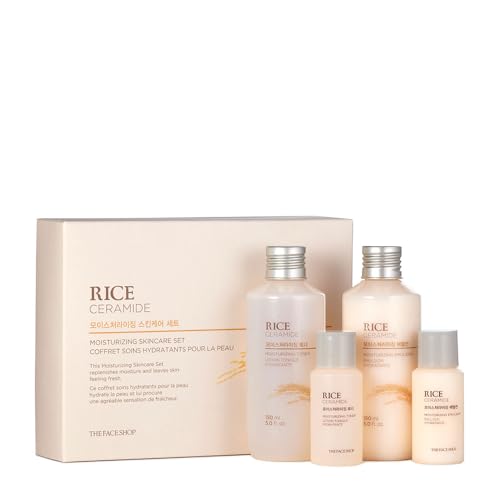 The Face Shop Rice Ceramide Moisturizing Emulsion - Rice Extract - Lightweight Face Moisturizer - Brightening - Hydrating Targets Dryness - Strengthens Skin Barrier - Face Lotion - Korean Skin Care