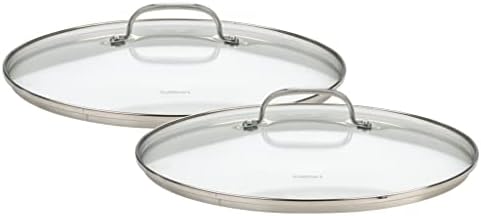 Cuisinart 71-2228CG Chef's Classic Stainless 2-Piece Glass Lid Set,9" & 11" Glass covers