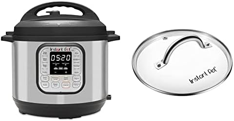 Instant Pot IP-DUO60 7-in-1 Multi-Functional Pressure Cooker, 6Qt/1000W with Instant Pot Tempered Glass Lid