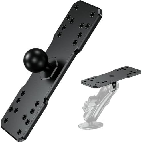 BRCOVAN 1'' Ball Fish Finder Mount, Aluminum Alloy Universal Marine Electronic Plate, Fit for RAM Mounts B Size 1 Inch Ball Double Socket Arm