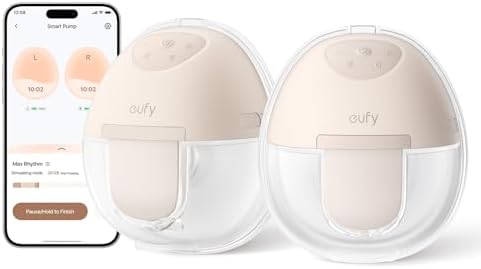 eufy Wearable Breast Pump E10, Hands-Free Electric Breast Pump with App Control, Personalized Smart Rhythm, Hospital Grade Suction for More Milk, Portable, Leak-Proof & Ultra-Quiet