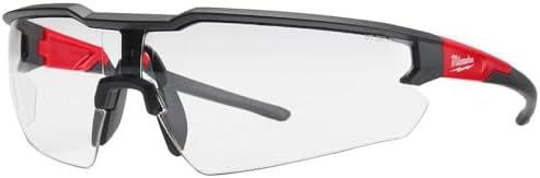 Milwaukee Anti-Scratch Safety Glasses Clear Lens Black/Red Frame - Case of: 1;