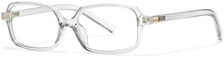 Rectangle Blue Light Blocking Glasses Small Fake Glasses with Clear Lens for Women's Cosplay