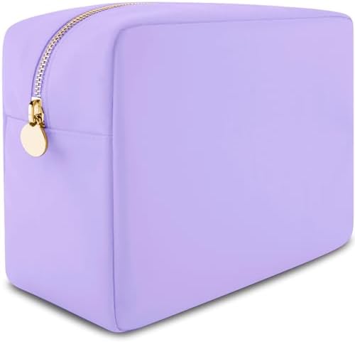 DANCOUR Nylon Makeup Bags for Women Large Preppy Travel Toiletry Pouch Cosmetic Bag Makeup Organizer