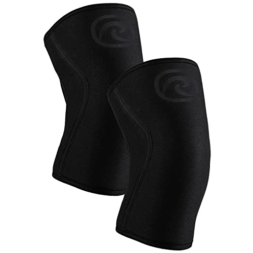 Rehband 7mm Power Max Knee Compression Sleeve for Strength Sports, Competition Grade, Neoprene Knee Sleeves for Bodybuilding & Heavy Powerlifting, Colour:Carbon/Black - 1 Pair, Size:X-Small