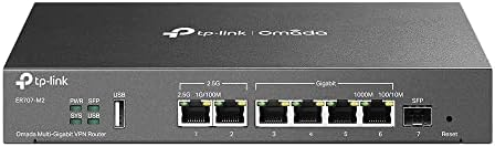 TP-Link ER707-M2 | Omada Multi-Gigabit VPN Router | Dual 2.5Gig WAN Ports | High Network Capacity | SPI Firewall | Omada SDN Integrated | Load Balance | Lightning Protection