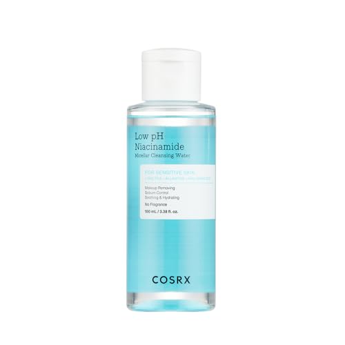 COSRX Low pH Niacinamide Micellar Cleansing Water Daily Mild Facial Cleansing Wash for Sensitive Skin, Sebum control, Korean Skin Care (3.38fl.oz/100ml)
