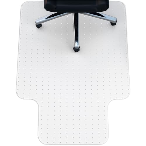 NINJA Easy Glide Office Chair Mat for Carpet Floors, Strong Slip Resistant Under Desk Floor Protector, Stay in Place Plastic Computer Mats for Rolling Work and Gaming Chairs, 32.5x48 Inch, Clear Lip