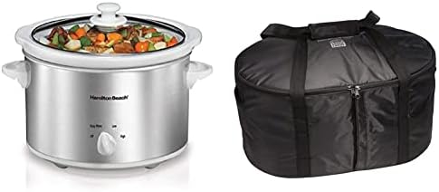 Hamilton Beach 4-Quart Slow Cooker (33140V) and Slow Cooker Travel Bag (33002)