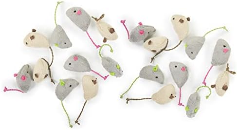 SmartyKat (20 Count) Skitter Critters Value Pack Catnip Cat Toys - Gray/Cream, 20 Count