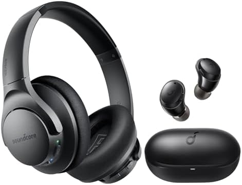 Soundcore by Anker Life A3i Noise Cancelling Earbuds with Life Q20 Active Noise Cancelling Headphones, Hybrid ANC, Deep Bass, 4 Mics for Calls, 36H Playtime, Bluetooth 5.2 Earbuds, 22 Custom EQ