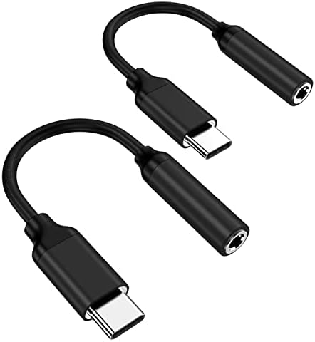 USB Type C to 3.5mm Female Headphone Jack Adapter（Black）, USB C to Aux Audio Dongle Cable Cord Compatible with Pixel 4 3 2 XL, Samsung Galaxy S21 S20 Ultra S20+ Note 20 10 S10 S9 Plus for iPad Pro