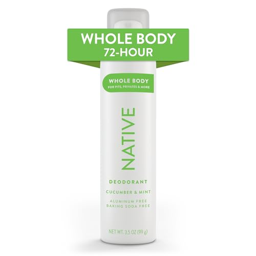 Native Whole Body Deodorant Spray Contains Naturally Derived Ingredients, Deodorant for Women & Men | 72 Hour Odor Protection, Aluminum Free with Coconut Oil and Shea Butter | Cucumber & Mint