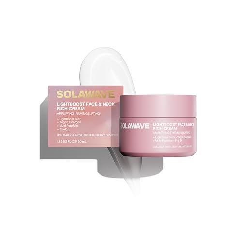 SolaWave Red Light Therapy Boosting Face And Neck Cream From LightBoost for Fine Lines Wrinkles, Skin Renewal Facial Essence Serum, Hydrating For Skincare Routine Plumping Even Tone