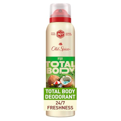Old Spice Whole Body Deodorant for Men, Total Body Deodorant, Fiji Scent, Aluminum Free Deodorant Spray for 24/7 Freshness // Dermatologist Tested Whole Body Deodorant, 3.5 oz