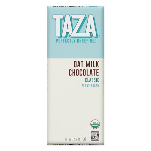 Taza Chocolate Organic Oat Milk Chocolate Bar, Classic, 2.5 Ounce (10 Count), Vegan
