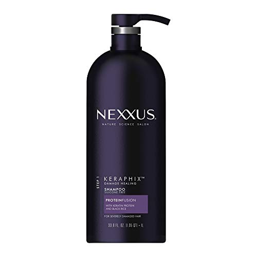 Nexxus Keraphix Shampoo With ProteinFusion for Damaged Hair Keratin Protein, Black Rice, Silicone-Free 33.8 oz