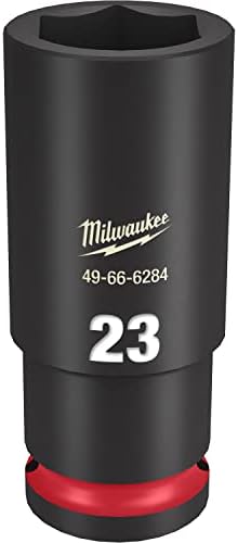 Milwaukee 49666284 Shockwave 6 Point Impact Socket, 1/2 Inch Drive x 23 mm Deep