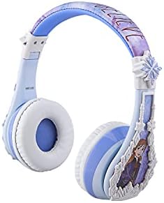 eKids Disney Frozen 2 Bluetooth Headphones with Microphone, Volume Reduced to Protect Hearing, Adjustable Wireless Headphones for School Home Travel, for Fans of Anna and Elsa