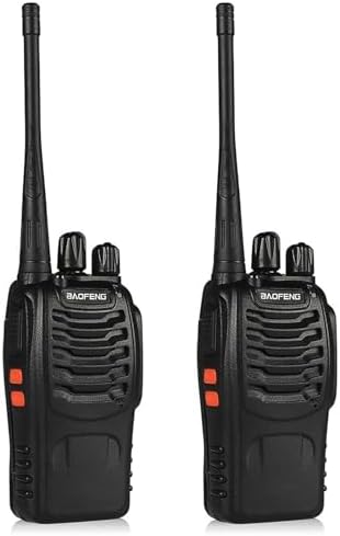 Walkie Talkies for Adults Long Range Baofeng BF-888S Professional Handheld 16 Channel Two Way Radio with Earpieces, Rechargeable Battery, Flashlight, Walky Talky for Family Hiking Skiing(2 Pack)