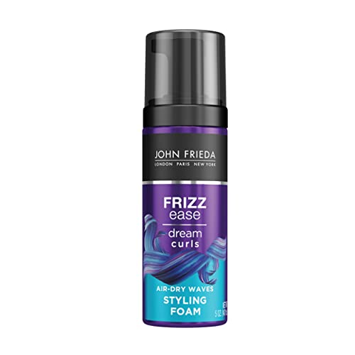 John Frieda Frizz Ease Dream Curls Air Dry Waves Styling Foam, Curl Defining Frizz Control for Curly and Wavy Hair, 5 Ounce