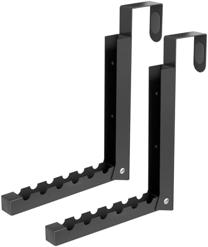 BAKON Over The Door Hanger Folding Clothes Drying Rack, Folding Hanging Coat Rack for Indoor Laundry Room Compact Small Space Foldable Portable Clothing Hanger Hook Collapsible- 2 Pack(Black)