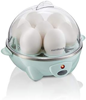 Hamilton Beach Egg Cooker 3-in-1 for Hard Boiled & Poached Eggs, Omelets & Vegetable Steamer, Holds 7, Mint (25504)