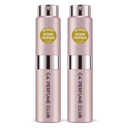 CA Perfume Impression of Weekend For Women Fragrance Long Lasting Eau de Parfum Spray Refillable Atomizer Bottle 0.27 Fl Oz-X2
